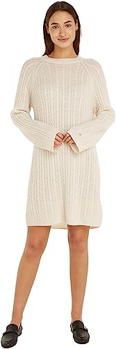 Tommy Hilfiger Damski sweter z miękkiej wełny Ao Cable C-nk, Kaszmirowy krem, M