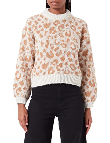 bestseller a/s Damski sweter VMZELMALEO LS O-Neck Blouse GA Boo Pulower, brzoza/wzór: W Tigers Eye, S