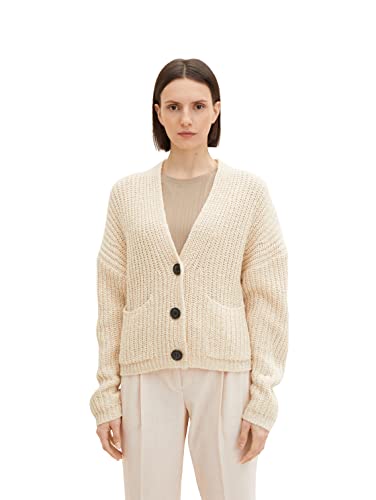 TOM TAILOR Damski kardigan z kieszeniami 1034059, 30265 - Soft Buttercream Melange, XXS