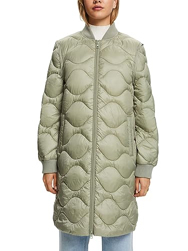 ESPRIT Z recyklingu: wymienny pikowany płaszcz, Dusty Green, XL