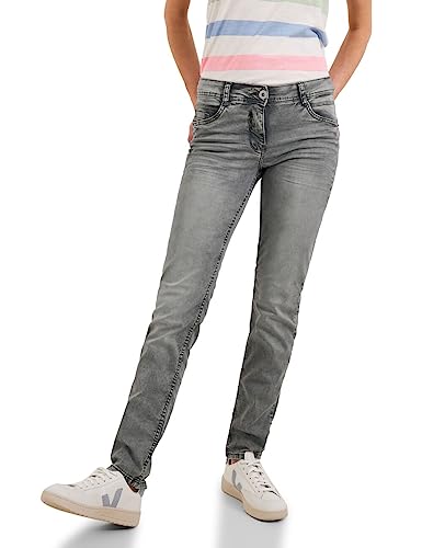 Cecil Damskie spodnie jeansowe Loose, Mid Grey Used Wash (szary), 30W / 30L