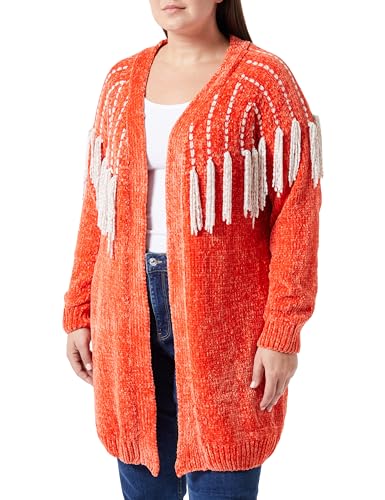 nascita Damski kardigan szenilowy 19025229-NA03, pomarańczowy, M/L, pomarańczowy, M-L