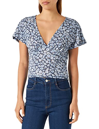 ONLY Onlpella S/S AOP JRS Top damski, Vintage Indigo/Aop:ranch Flower, 3XL