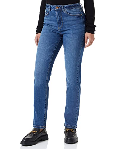 Vila Viagnes Jo Mbd Hw Straight Jeansy damskie/Su-noos Jeans Medium Blue Denim, 44 W / 30L EU, niebieski (medium blue denim), 44W / 30L