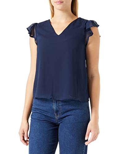 ONLY Onlgabriella Fr S/S Frill Top Ptm T-Shirt damski, granatowy blezer, S