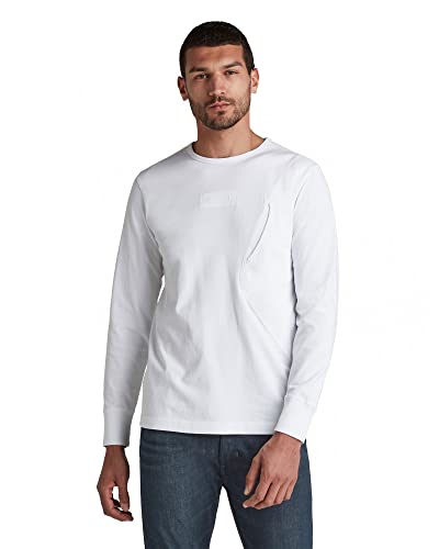 G-STAR RAW Koszulka męska z kieszeniami, Biały (White D20705-c784-110), S