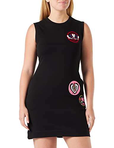 Love Moschino Sukienka damska, slim fit, bez rękawów, czarna, rozmiar 44, czarny, 44