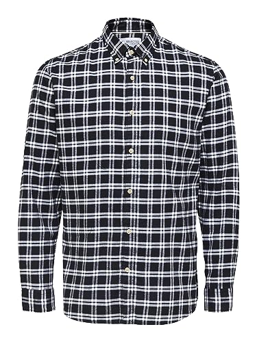 SELECTED HOMME Męska koszula flanelowa, Black/Checks: normalny, XXL