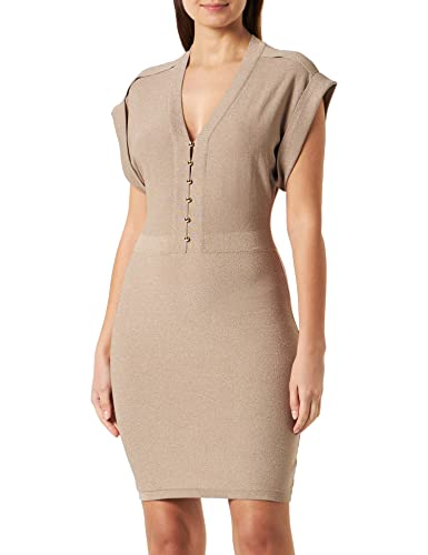 Morgan Damska sukienka z krótkim rękawem RMCOTCH Szarobrązowa TS, Utorować, S