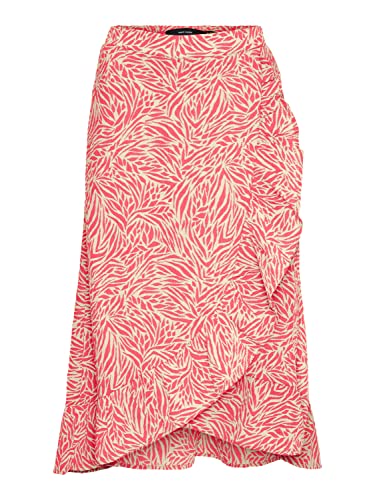 VERO MODA Damska spódnica Vmsara Gunna Hw Calf Skirt WVN, Irish Cream/Aop: sara, M