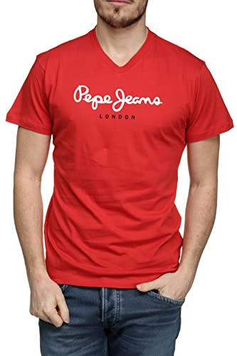Pepe Jeans Koszulka męska Eggo V N, Czerwony (Studio Red), XS