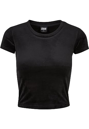 Urban Classics Damska koszulka z krótkim rękawem Velvet Tee, czarny, 5XL