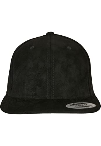 Flexfit Czapka bejsbolowa unisex z zamszu ze skóry Snapback Black One Size, czarny, jeden rozmiar