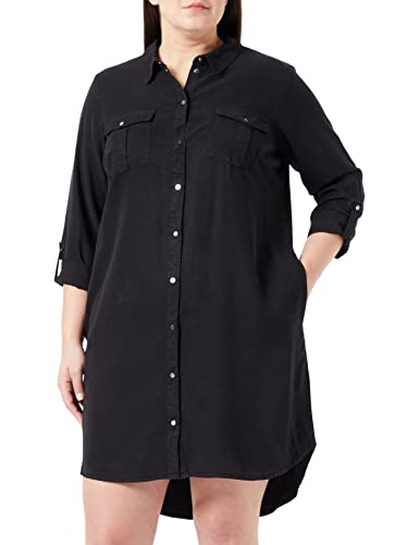 VERO MODA Vmsila Ls Short Dress Mix Ga Curve Noos sukienka damska, czarny, 44