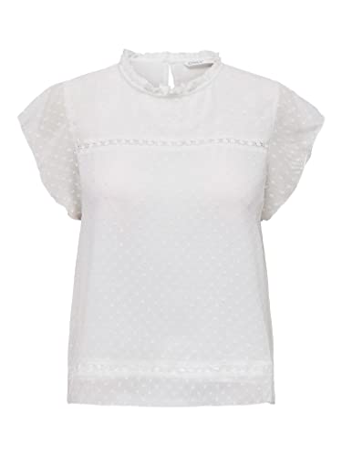 ONLY Damskie Onllllora Caps WVN NOOS Top, Cloud Dancer, M, Cloud Dancer, M