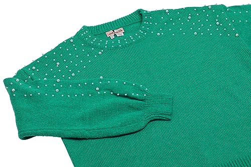 Nascita Damski sweter ozdobiony perłami zielony XS/S, zielony, XS