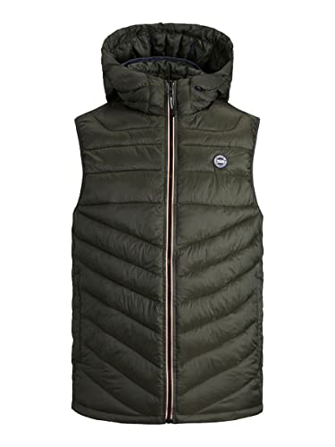 Jack & Jones męska kurtka z kapturem pikowana kurtka, różowa, L