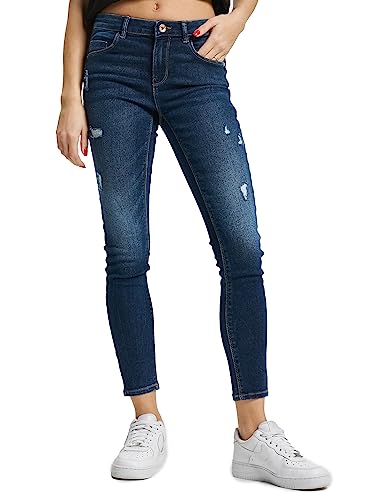 ONLY Dżinsy damskie typu skinny fit ONLDAISY REG Push-Up SK ANK, niebieski (Dark Blue Denim), 29W / 30L