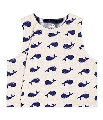 Petit Bateau Unisex Baby A086F kardigan, beżowy Montelimar/niebieski Medieval, 3 miesiące, Beżowy Montelimar/niebieski Medieval, 3 miesięcy