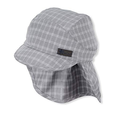 Sterntaler Chłopcy czapka z daszkiem z osłoną karku, szary dymny, Przydymiony szary, 45 cm