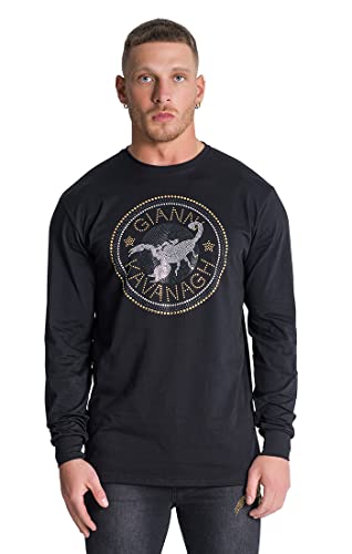 Gianni Kavanagh Black (Black Astral Long Sleeve Crystals Tea) Koszulka turystyczna, XL Mężczyźni, czarny, XL