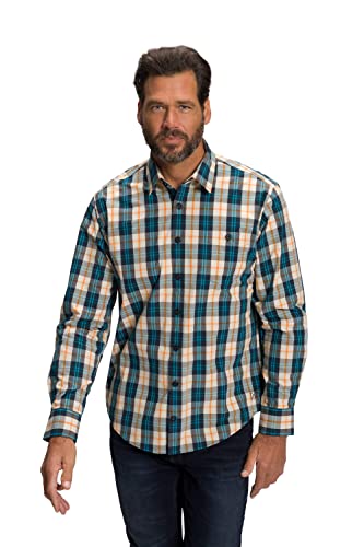 JP 1880 Męska koszula w kratkę 1/1, koszula MF, offwhite, 7XL, białawy, 7XL