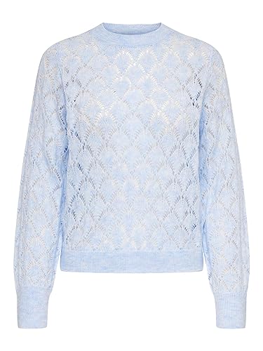 JDY JDYLETTY damski sweter z długim rękawem z okrągłym dekoltem sweter Basic Stretch Jumper JDYLETTY, niebieski kaszmir/szczegóły: melanż, L