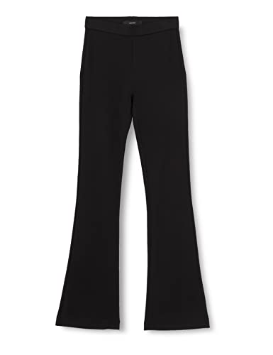 VERO MODA Damskie Spodnie Vmkamma Mr Rozkloszowany Jersey Spodnie Wysoki, czarny, M / 36L