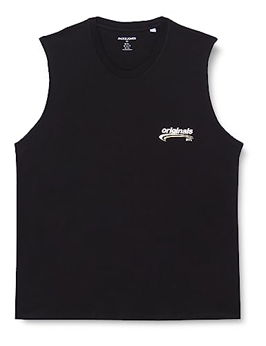 JACK & JONES PLUS Męski JORBRINK Belize Sleeveless Crew NE PLS Tank top, czarny, 3XL, czarny, 3XL