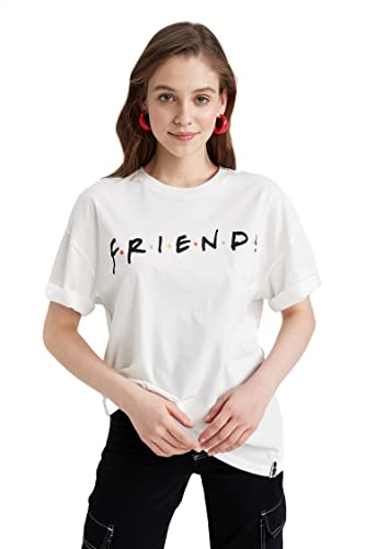 DeFacto T-shirt damski, Off White, S