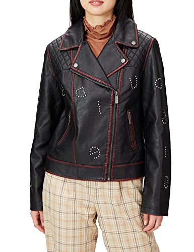 Desigual Damski płaszcz PU, Czarny, 68