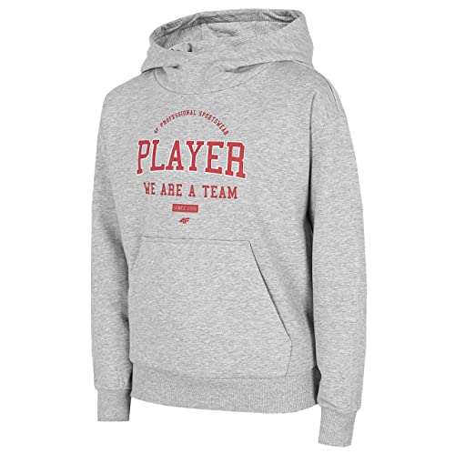 4F JUNIOR Bluza dziecięca, COLD LIGHT GREY MELANGE, 128