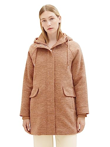TOM TAILOR Damski płaszcz z kapturem, 33961-mahogany Beige Structure, L
