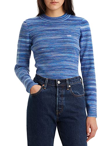 Levi's Damska bluza z okrągłym ściągaczem, Niebieski (Tonal Blue Space Dye Ldh984-2a26), L
