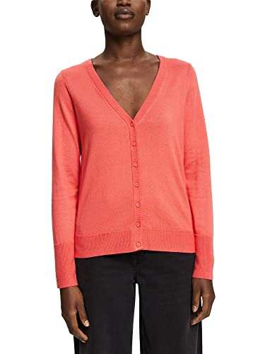 Esprit Sweter damski 990EE1I317 kardigan sweter, 645/CORAL, standardowy