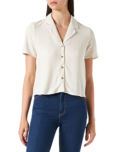 Vero Moda Damska kamizelka Vmlia Linen Ss Top WVN Ga Noos, Brzoza, L