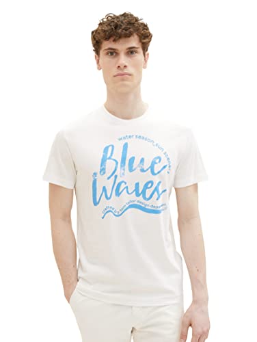 TOM TAILOR Koszulka męska 1036320, 10332-Off biała, M, 10332 – Off White, M