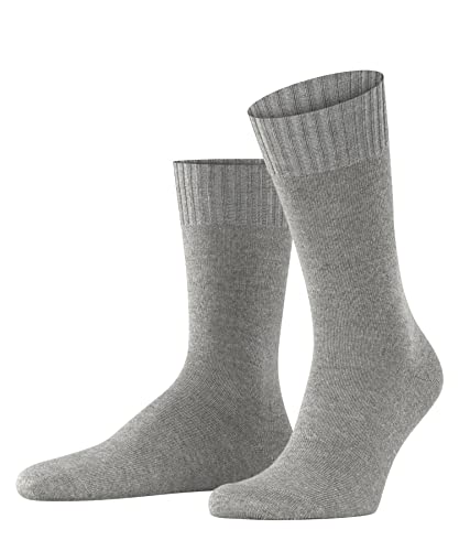 FALKE Mężczyźni Skarpety Denim.ID M SO Bawełna, Wełna Merynosa, Kaszmir jednokolorowe 1 Para, Szary (Marengo 3391), 43-46