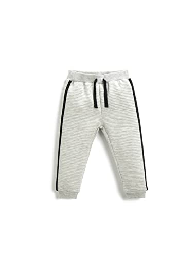 Koton Baby Boy Strip Detail Jogger Sweatpants Drawstring Printed, Szary (023), 12-18 miesi?cy