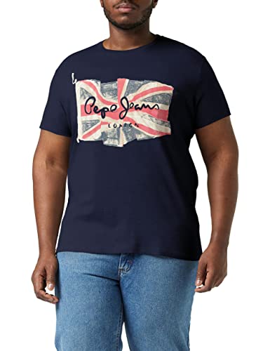 Pepe Jeans Koszulka męska z flagą logo N, 594 dulwich, M