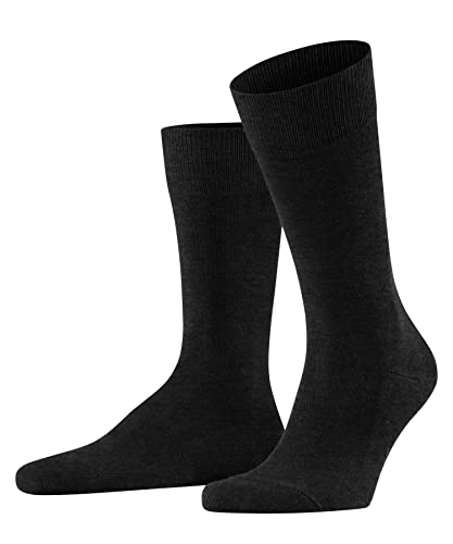 FALKE Mężczyźni Skarpety Family M SO Zrównoważona Bawełna jednokolorowe 1 Para, Szary (Anthracite Melange 3080), 47-50