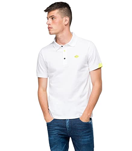 Replay Męska koszulka polo, 801 Off White, S
