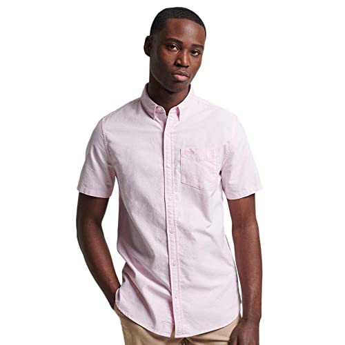 Superdry Vintage Oxford S/S Koszula męska z guzikami, Miasto Pink, S