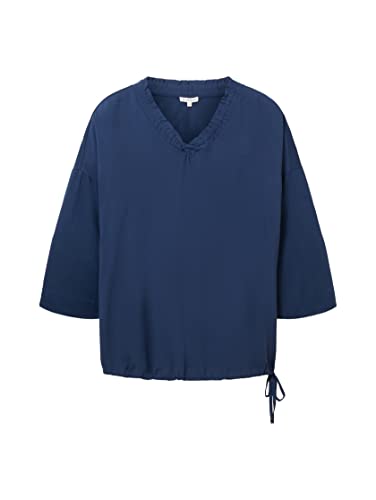 TOM TAILOR Damska bluza z kapturem z mieszanki materiałów, 11758 - Midnight Sail, 50