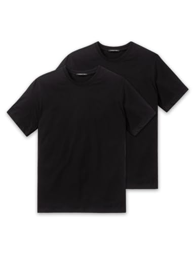Schiesser T-Shirt Koszulka męska Wewnętrzna (Pakiet 2), Czarny 000, 52