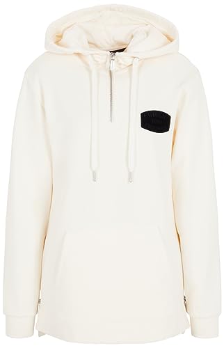 Armani Exchange Damska bluza z długim rękawem, boczna naszywka, zamek błyskawiczny z przodu, biały, XL