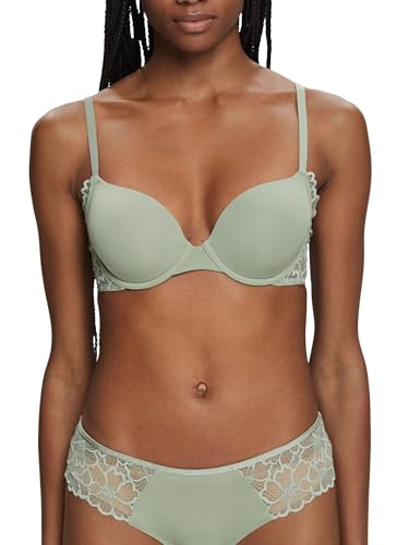ESPRIT Damski biustonosz Big Flower Lace RCS Sexy Pad T-shirt, Dusty Green, 75B