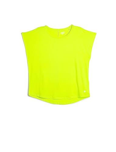 Koton Damska koszulka sportowa z okrągłym dekoltem, z krótkim rękawem, Neon Green (NY0), L
