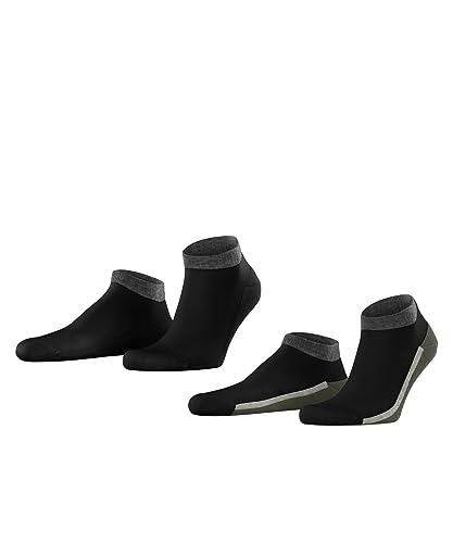 Esprit Skarpety Sporty Mesh 2-pak bawełna ekologiczna męskie krótkie ze wzorem w paski 2 pary, czarny (Black 3000), 39-42 EU