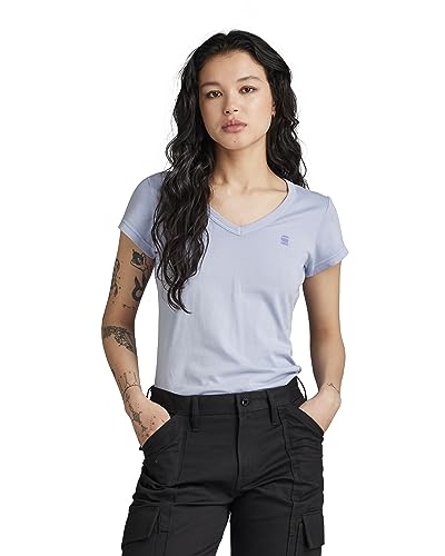 G-STAR RAW Eyben Slim T-shirt damski z dekoltem w serek, Szary (Icelandic Blue Gd D21314-b059-g240), M